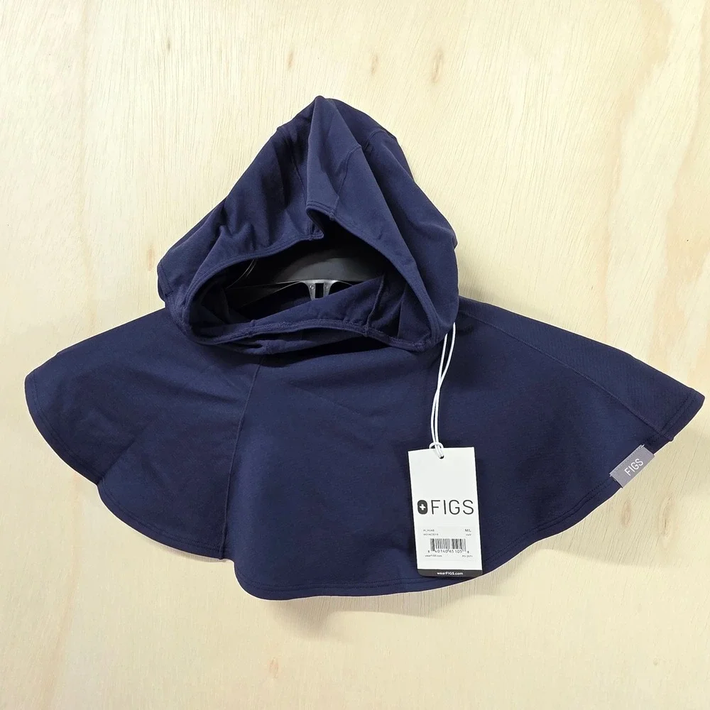 FIGS Navy Blue Seamless Hijab W21AC3016 Medical Scrubs Head Cover Womens M/L NEW
